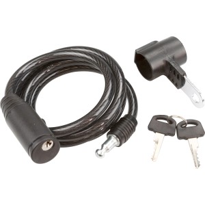 Lucchetto per bici t.b.t. nero con chiavi e staffa di montaggio.