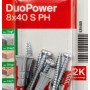 Fischer Tasselli DuoPower 8x40 S PH, 8 pezzi, per un fissaggio sicuro in diversi materiali.