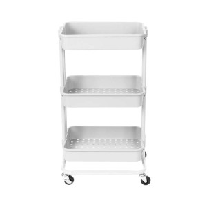 Carrello in plastica 3 ripiani Grena con ruote bianco 43x36x76H cm