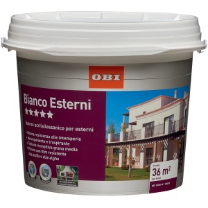 Secchio di pittura per esterni OBI bianca, adatta per circa 36 m².