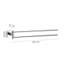 Portasciugamani t.b.t. cromato a due aste con dimensioni indicate.