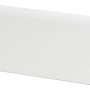 Battiscopa bianco, alto 60 mm, in HDF con canalina per cavi.