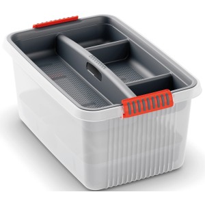Vassoio con 4 scomparti e maniglia per contenitori K-Latch M-XXL.