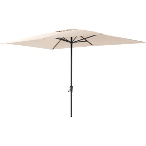 Ombrellone rettangolare beige Honolulu 200x300 cm con manovella per giardino e terrazza.