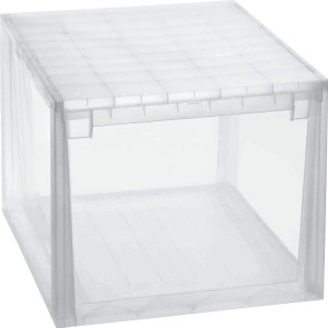 Contenitore/scatola di immagazzinaggio trasparente t.b.t. in plastica.