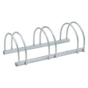 Portabiciclette zincato a caldo per 3 bici, per montaggio a pavimento.