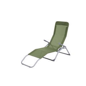 Sedia a sdraio pieghevole Pando in acciaio verde scuro