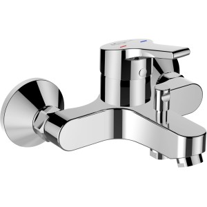 Miscelatore per vasca t.b.t. cromato lucido per montaggio a parete.