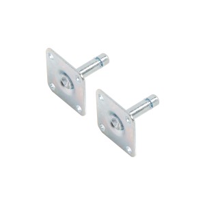 Due piastre di montaggio zincate 27x27 mm per fissaggio rotelle.