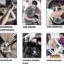 Immagini di vari lavori di riparazione che possono essere eseguiti con un set di attrezzi.