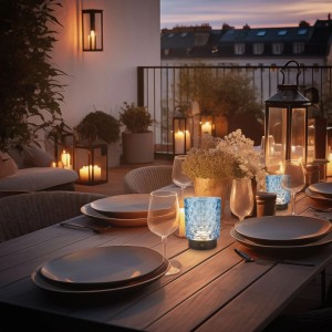 Lampada da tavolo LED Sunora 150 lm bianco caldo H 15 cm blu