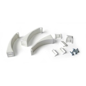 Set di 3 chiusure di sicurezza bianche per bambini per armadi e cassetti, viti incluse.