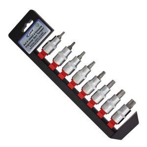 Set di chiavi t.b.t. con profilo Torx Tamper in supporto.