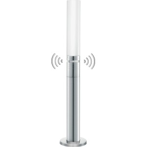 Lampada da giardino a LED Steinel GL60 in acciaio inox con sensore di movimento.