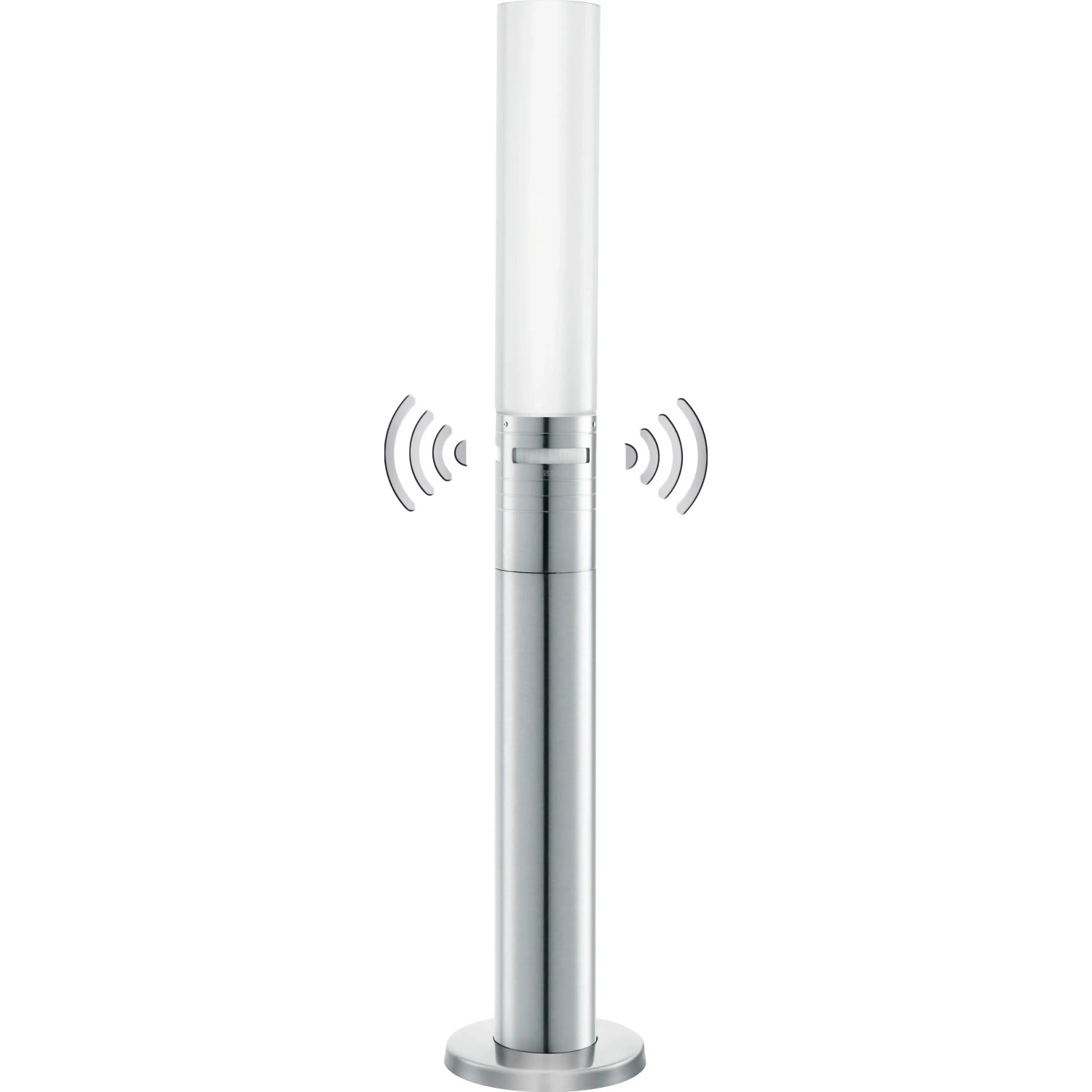 Lampada da giardino a LED Steinel GL60 in acciaio inox con sensore di movimento.