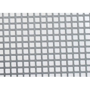 Lamiera stirata Arcansas, 20x0,1 cm, alluminio, con aperture quadrate.