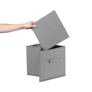 Cubo portaoggetti pieghevole grigio Simply 31x31x31 cm