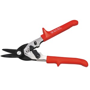 Cesoie per lamiera LUX, 250 mm, taglio sinistro, con manici rossi. Ideale per tagliare lamiere.