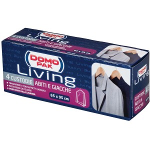 Domo Pak Living copriabiti, confezione da 4, organizer armadio trasparente.