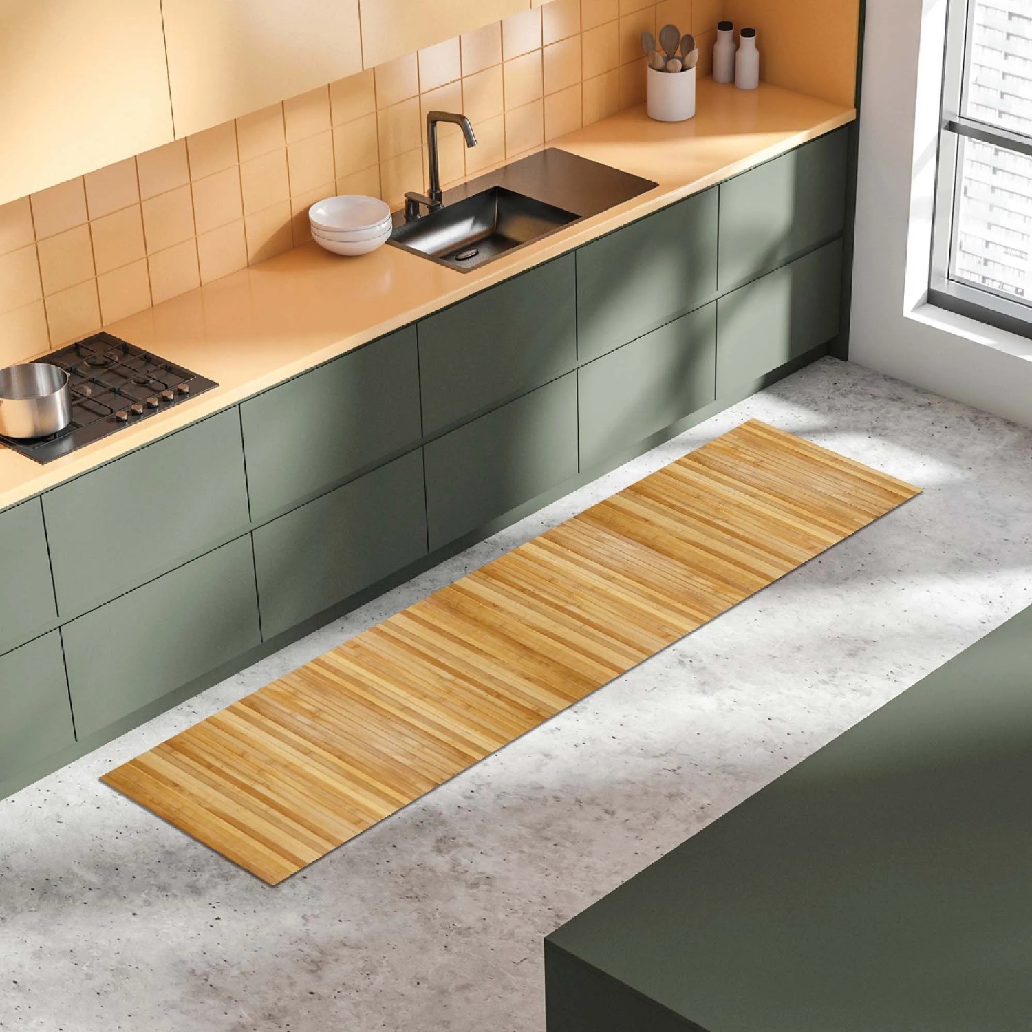 Tappeto cucina Bamboo Edge H50xL180 cm naturale acquista da OBI