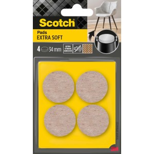 Scotch Pads, feltrini extra morbidi, 4 pezzi, diametro 34mm per mobili.