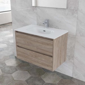 Mobile bagno base lavabo sospesa Ness 81 2/C natural gray 81x46 cm