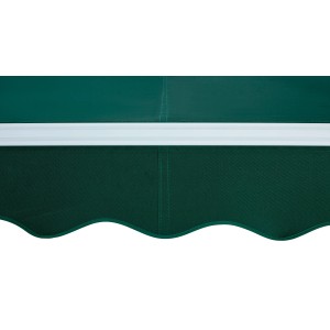 Tenda da sole t.b.t. verde con bordo ondulato per patio e balcone.