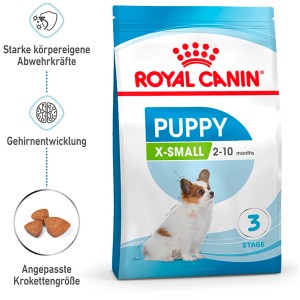 Royal Canin X-Small Puppy cibo secco, confezione da 1,5 kg per cuccioli di razze molto piccole.