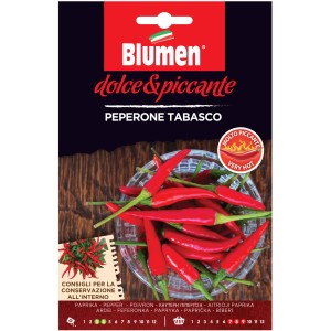 Sementi di peperoncino Tabasco di Blumen, piccante. Ideale per coltivare ortaggi nel proprio giardino.