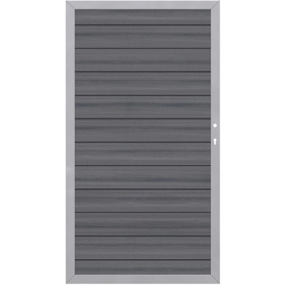 Cancello recinzione frangivista System Platinum WPC apertura dx 98x180 cm