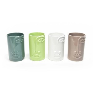Vaso fiori in ceramica Ø13xH 20,5 cm colori assortiti