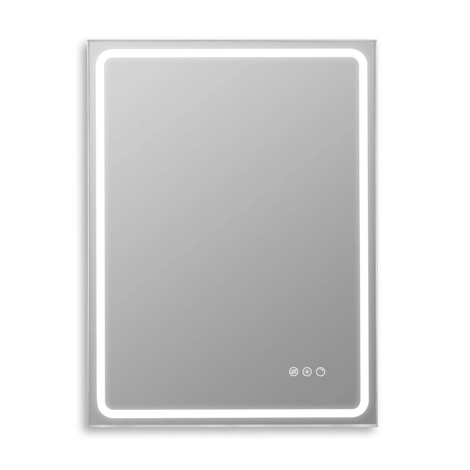 Specchio Da Bagno Ovale A LED Con Cornice Nera – 500x700 Mm, Anti-appannamento, Dimmerabile Con Memoria, 3 Luci