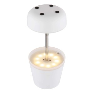 Lampada solare plastica 10xLED 800mAh 3,7V Ø110x250mm bianco satinato