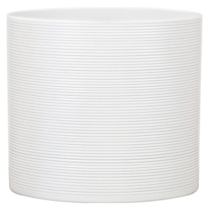 Scheurich portavaso 828, Ø 14 cm, Panna, in ceramica con sottili scanalature orizzontali.