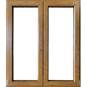 Finestra in PVC marrone a due ante per la tua casa.