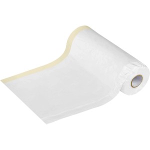 LUX-TOOLS nastro e pellicola 2-in-1, bianco, arrotolato. Materiale pratico per coprire e proteggere dalla vernice.