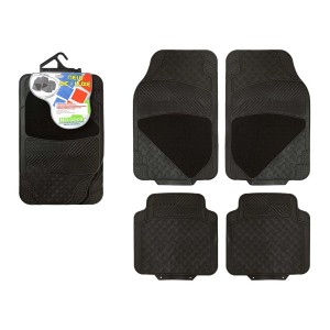 Tappetini auto neri, set da 4 pezzi per interni.