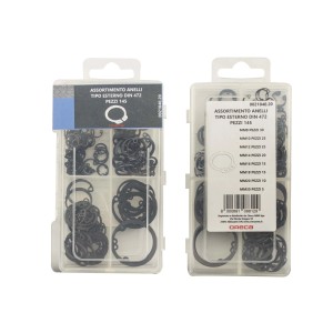 t.b.t. Set di anelli di sicurezza DIN 472 per uso esterno, 145 pezzi.