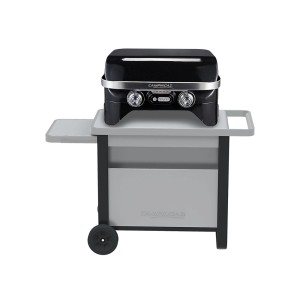 Campingaz Grillwagen Deluxe con ruote e tavolo laterale per barbecue a gas fino a 11 kg.