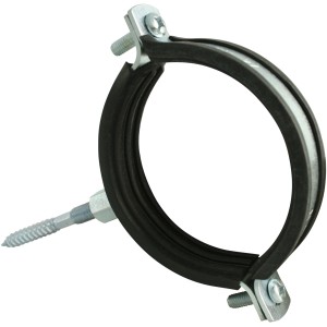 Collare HT Marley DN 40 con perno filettato e isolamento acustico per tubi di scarico.