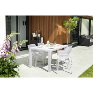 Tavolo da giardino Julie 147x90x75 cm bianco