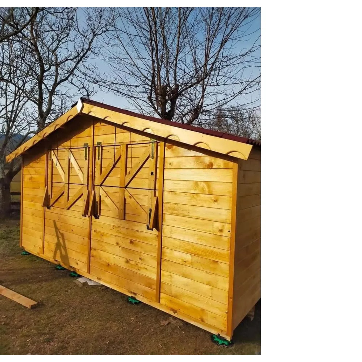 Chiosco in legno a pannelli sp 20 mm H240xL415xP274 cm_7