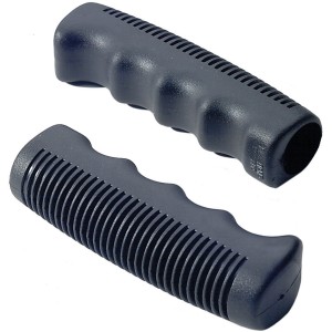 Manopole nere t.b.t. per manubrio bici, con design a coste ed ergonomico.