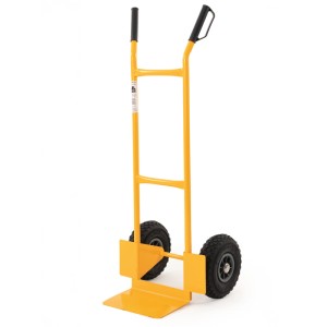 Carrello Remco TRHI020 giallo in acciaio tubolare verniciato a polvere, portata 200 kg, con pneumatici.