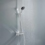 Set soffione doccia con doccia a pioggia e doccetta, effetto cromo.