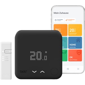 tado° Smart Thermostat Starter Kit V3+ Black Edition con app e bridge per Smart Home.