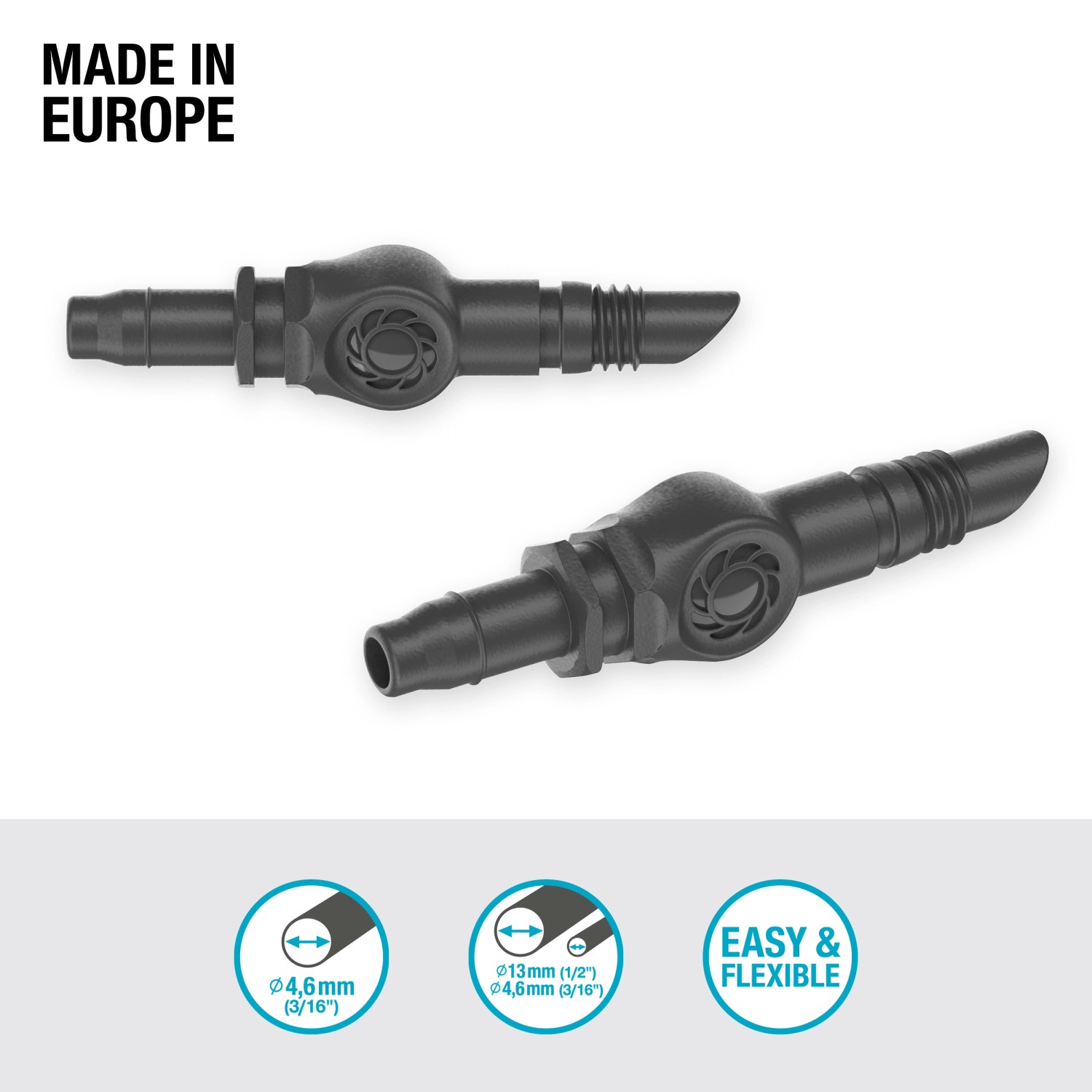 Connettore Gardena 4,6 mm (3/16") per sistemi Micro-Drip, set da 10 per l'estensione.