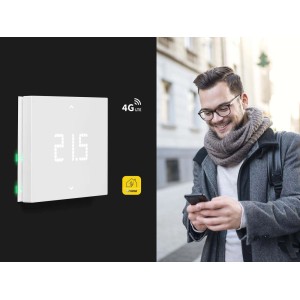 Termostato t.b.t. con display digitale e controllo tramite smartphone.