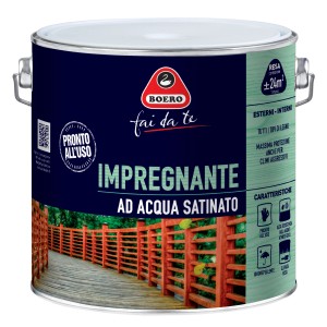Impregnante per legno Boero, finitura satinata, per interni ed esterni.