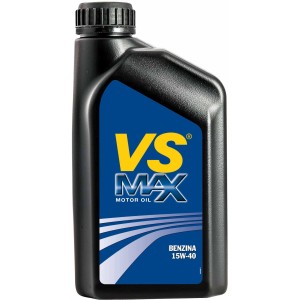 Olio motore VS Max 15W-40 per motori a benzina in tanica nera.